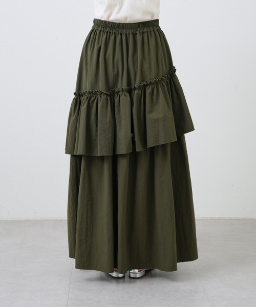 COLONY 2139（コロニートゥーワンスリーナイン）の「ナイロンアシンメトリーティアードスカート（スカート・レディース・カーキ/ブラック/ホワイト・FREE）」の16枚目の写真