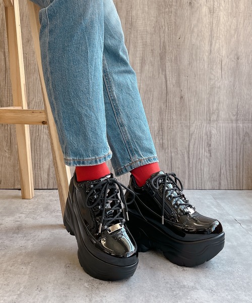 りっぽです未使用品 NOUBEL VOUG 厚底 プラットフォーム Noubel Voug Relax スニーカー 厚底プラットフォームスニーカー
