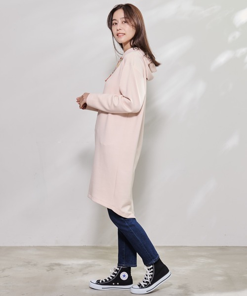 Arnold Palmer（アーノルドパーマー）の「スポンジング スウェット フーディ ワンピース（ワンピース・レディース・ライトオレンジ系/ブラック/ネイビー・S/M/L）」の9枚目の写真