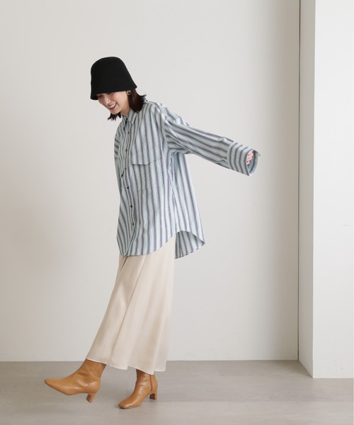 N.（N. Natural Beauty Basic）（エヌエヌナチュラルビューティーベーシック）の「【S Size Line】◆マットサテンＡラインロングスカート（スカート・レディース・ライトグリーン/ブラック/クリーム・SMALL/MEDIUM）」の15枚目の写真