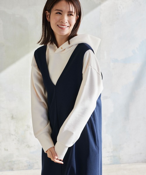 Elura（エルーラ）の「サマ見えジャンスカ（ジャンパースカート・レディース・ブラウン系その他4/ブラック系その他/ブラック/グレイッシュベージュ/ネイビー・MEDIUM/LARGE/SMALL）」の8枚目の写真