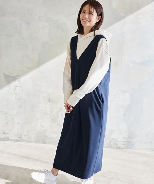 Elura（エルーラ）の「サマ見えジャンスカ（ジャンパースカート・レディース・ブラウン系その他4/ブラック系その他/ブラック/グレイッシュベージュ/ネイビー・MEDIUM/LARGE/SMALL）」の19枚目の写真