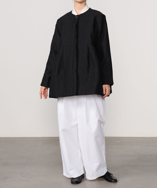 yuni リーフ ジャガード ノーカラー ジャケット yuni（ユニ ）｜ノー