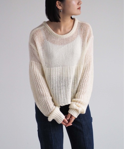 cepo(セポ)の「モヘアライクカーディガン 2WAY(カーディガン/ボレロ・レディース・ライム/オフホワイト/オレンジ・M)」の19枚目の写真