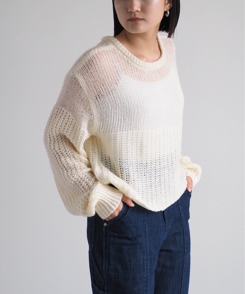 cepo(セポ)の「モヘアライクカーディガン 2WAY(カーディガン/ボレロ・レディース・ライム/オフホワイト/オレンジ・M)」の18枚目の写真