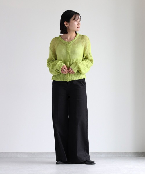cepo(セポ)の「モヘアライクカーディガン 2WAY(カーディガン/ボレロ・レディース・ライム/オフホワイト/オレンジ・M)」の9枚目の写真