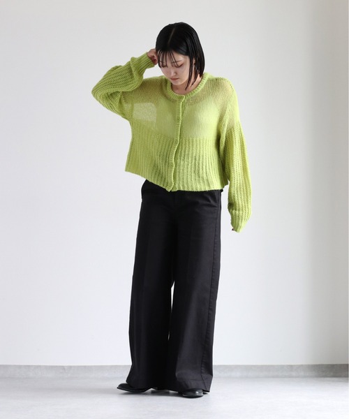 cepo(セポ)の「モヘアライクカーディガン 2WAY(カーディガン/ボレロ・レディース・ライム/オフホワイト/オレンジ・M)」の8枚目の写真