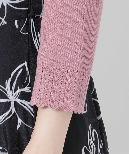 WILLSELECTION(ウィルセレクション)の「スカラップ7分袖ニットプルオーバー(Tシャツ/カットソー・レディース・ピンク/オフホワイト/ブラック・MEDIUM)」の20枚目の写真