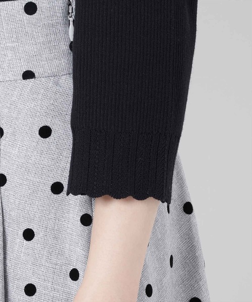 WILLSELECTION(ウィルセレクション)の「スカラップ7分袖ニットプルオーバー(Tシャツ/カットソー・レディース・ピンク/オフホワイト/ブラック・MEDIUM)」の12枚目の写真