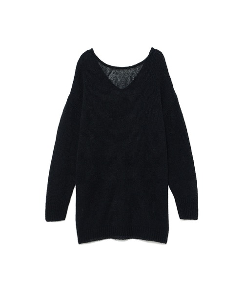 Stylevoice for xxx(スタイルヴォイスフォー)の「2WAYモヘアミックスシアーニット(ニット/セーター・レディース・オフホワイト/ライトブルー/ブラック・FREE)」の9枚目の写真