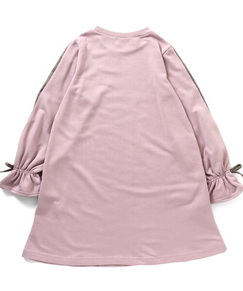 algy（アルジー）の「チェックスリーブAラインワンピ（ワンピース・キッズ・サックスブルー/ブラック/ピンク・XX-SMALL/SMALL/X-SMALL/MEDIUM）」の9枚目の写真