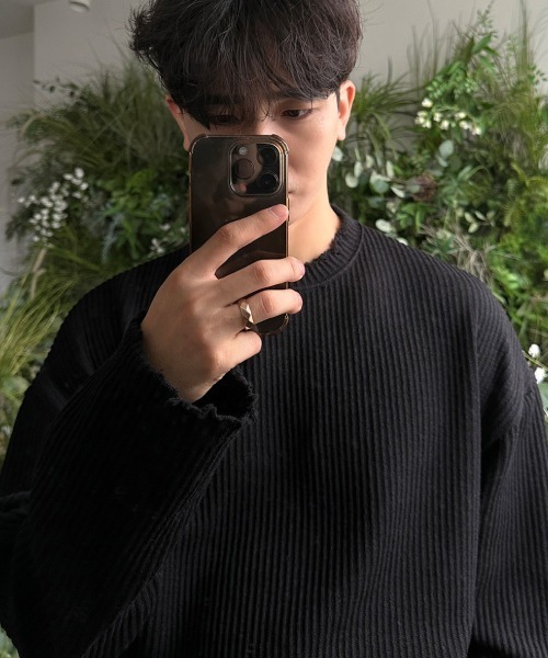 ASCLO(エジュクロ)の「ASCLO 3 TAP Destroyed Knit T Shirt(ニット/セーター・メンズ・ブラウン/レッド/グレー/ブラック/アイボリー・FREE)」の1枚目の写真