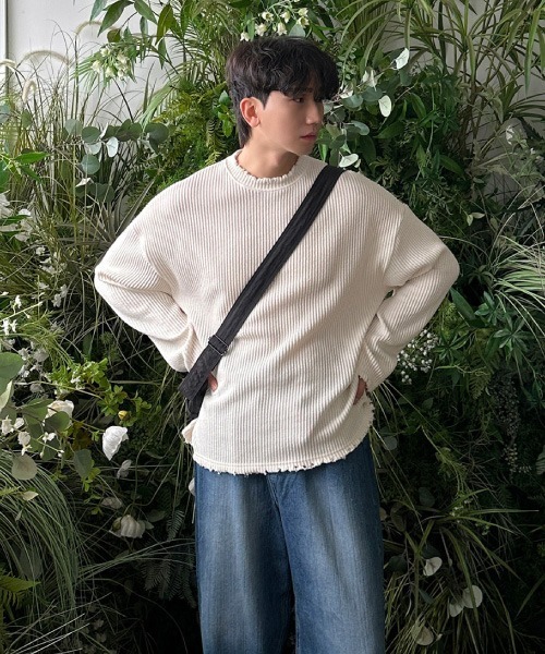 ASCLO(エジュクロ)の「ASCLO 3 TAP Destroyed Knit T Shirt(ニット/セーター・メンズ・ブラウン/レッド/グレー/ブラック/アイボリー・FREE)」の9枚目の写真