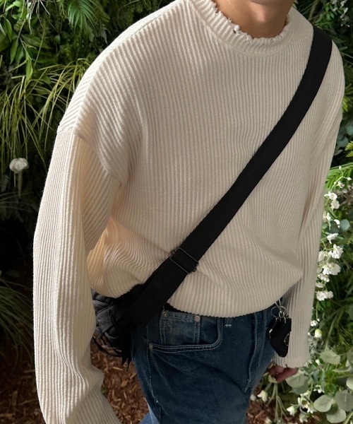 ASCLO(エジュクロ)の「ASCLO 3 TAP Destroyed Knit T Shirt(ニット/セーター・メンズ・ブラウン/レッド/グレー/ブラック/アイボリー・FREE)」の18枚目の写真
