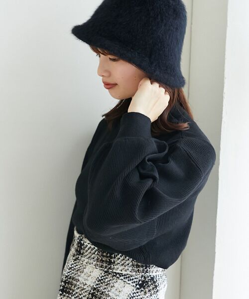 MAJESTIC LEGON(マジェスティックレゴン)の「ボリュームスリーブニット(ニット/セーター・レディース・ピンク/アイボリー/グレー/ブルー/チャコールグレー/ブラック/ダークブラウン・MEDIUM)」の14枚目の写真