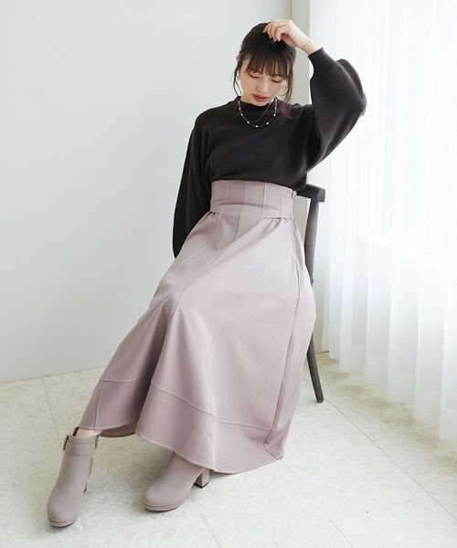 MAJESTIC LEGON(マジェスティックレゴン)の「ボリュームスリーブニット(ニット/セーター・レディース・ピンク/アイボリー/グレー/ブルー/チャコールグレー/ブラック/ダークブラウン・MEDIUM)」の16枚目の写真