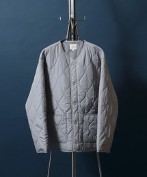Quilting No Collar Blouson/キルティング ノーカラージャケット ブルゾン ライナー オーバーサイズ