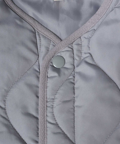 ANPAS（アンパス）の「Quilting No Collar Blouson/キルティング ノーカラージャケット ブルゾン ライナー オーバーサイズ（ノーカラージャケット・メンズ・オリーブ/ブラック/ライトグレー/アイボリー・L/LL/M）」の15枚目の写真