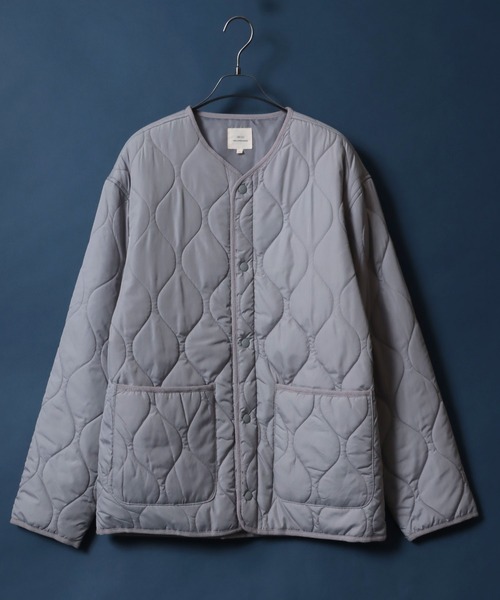 ANPAS（アンパス）の「Quilting No Collar Blouson/キルティング ノーカラージャケット ブルゾン ライナー オーバーサイズ（ノーカラージャケット・メンズ・オリーブ/ブラック/ライトグレー/アイボリー・L/LL/M）」の13枚目の写真