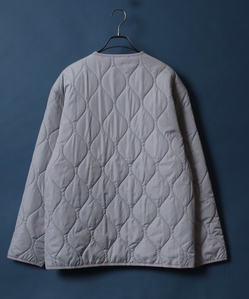ANPAS（アンパス）の「Quilting No Collar Blouson/キルティング ノーカラージャケット ブルゾン ライナー オーバーサイズ（ノーカラージャケット・メンズ・オリーブ/ブラック/ライトグレー/アイボリー・L/LL/M）」の14枚目の写真