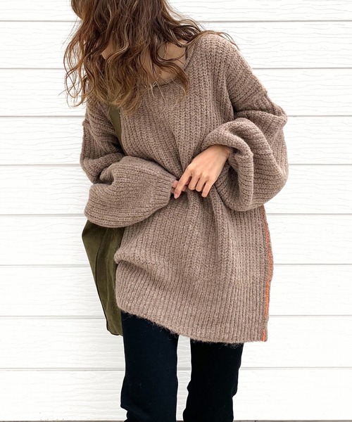 セール】モヘアタッチルーズニット（ニット/セーター）｜Q