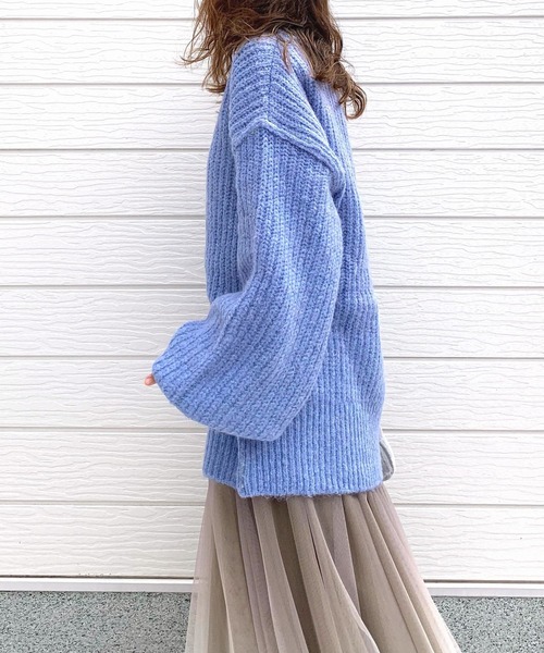 Q（キュー）の「モヘアタッチルーズニット（ニット/セーター・レディース・ベージュ/ピンク/ブラック/ライトブルー・MEDIUM）」の20枚目の写真