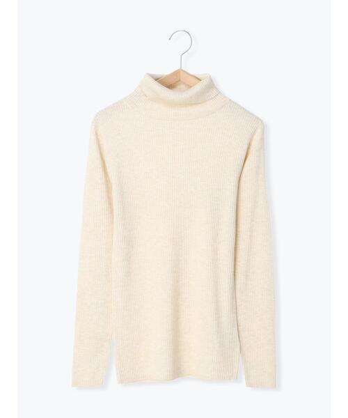 Samansa Mos2（サマンサ モスモス）の「【マシンウォッシャブル】リブタートルネックニット（ニット/セーター・レディース・オフホワイト/チャコールグレー/ベージュ/キナリ・F）」の12枚目の写真