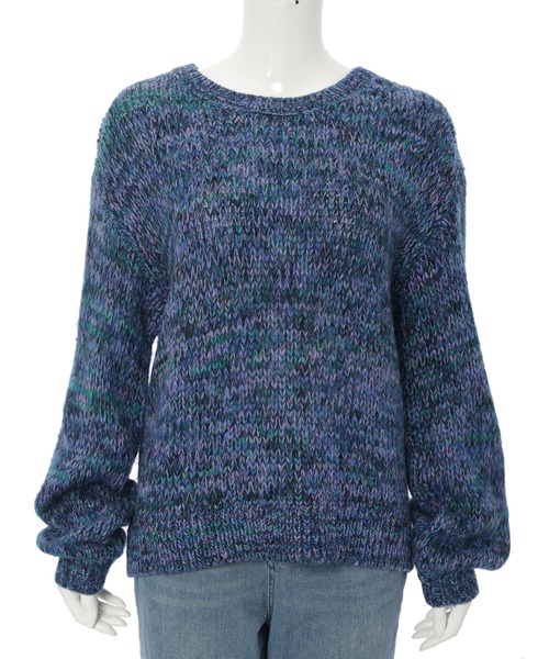 CEDNIE(セドニー)の「ミックスカラーオーバーサイズニット(ニット/セーター・レディース・レッド/ネイビー・M)」の13枚目の写真