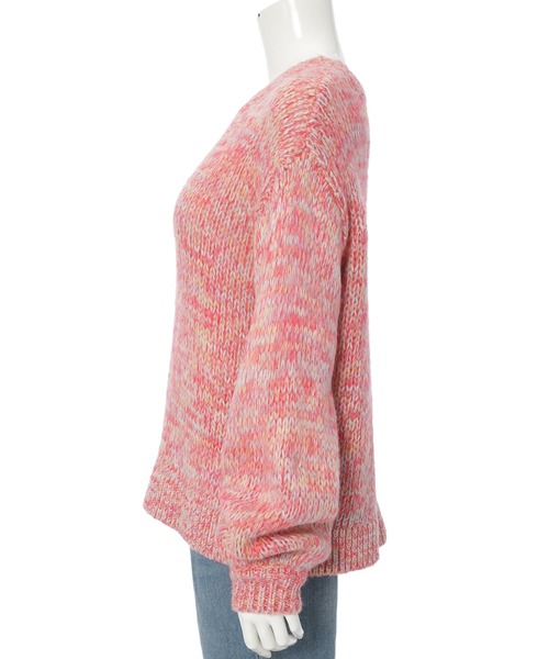 CEDNIE(セドニー)の「ミックスカラーオーバーサイズニット(ニット/セーター・レディース・レッド/ネイビー・M)」の16枚目の写真