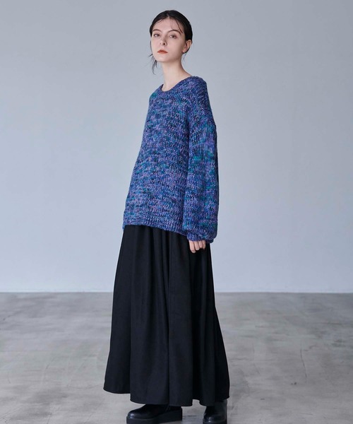 CEDNIE(セドニー)の「ミックスカラーオーバーサイズニット(ニット/セーター・レディース・レッド/ネイビー・M)」の10枚目の写真
