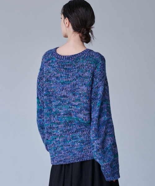 CEDNIE(セドニー)の「ミックスカラーオーバーサイズニット(ニット/セーター・レディース・レッド/ネイビー・M)」の9枚目の写真