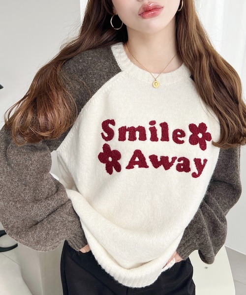 LOULOU select（ルルセレクト）の「ラグラン配色ロゴニットプル