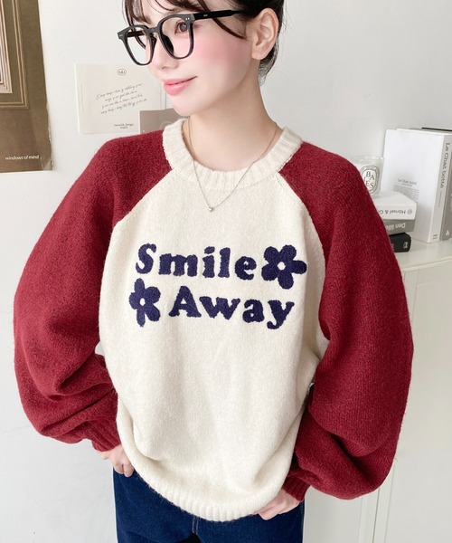 LOULOU select（ルルセレクト）の「ラグラン配色ロゴニットプル