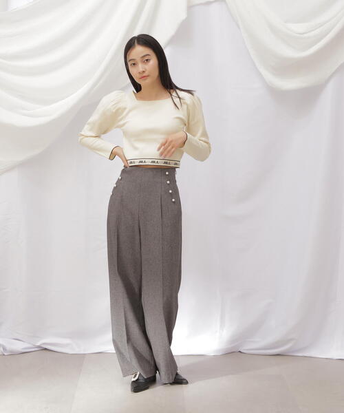 JILL by JILL STUART(ジルバイジルスチュアート)の「ロゴジャガードパフニット(ニット/セーター・レディース・ブラック/ホワイト系その他/ブラウン・FREE)」の16枚目の写真