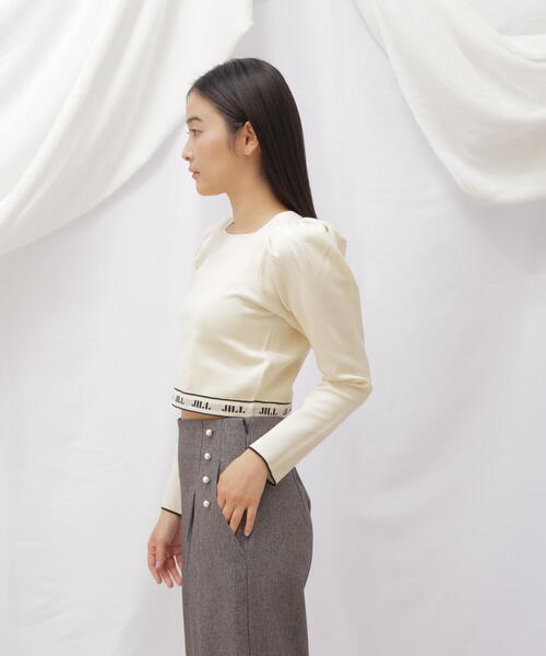JILL by JILL STUART(ジルバイジルスチュアート)の「ロゴジャガードパフニット(ニット/セーター・レディース・ブラック/ホワイト系その他/ブラウン・FREE)」の13枚目の写真