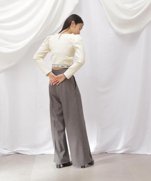 JILL by JILL STUART(ジルバイジルスチュアート)の「ロゴジャガードパフニット(ニット/セーター・レディース・ブラック/ホワイト系その他/ブラウン・FREE)」の18枚目の写真