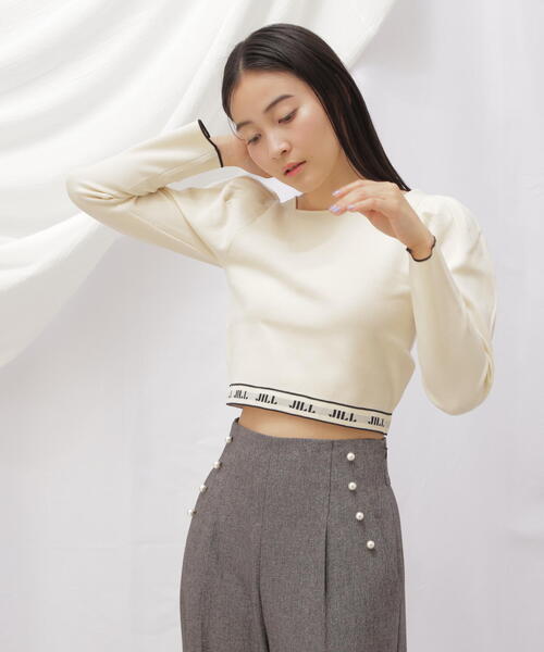 JILL by JILL STUART(ジルバイジルスチュアート)の「ロゴジャガードパフニット(ニット/セーター・レディース・ブラック/ホワイト系その他/ブラウン・FREE)」の14枚目の写真