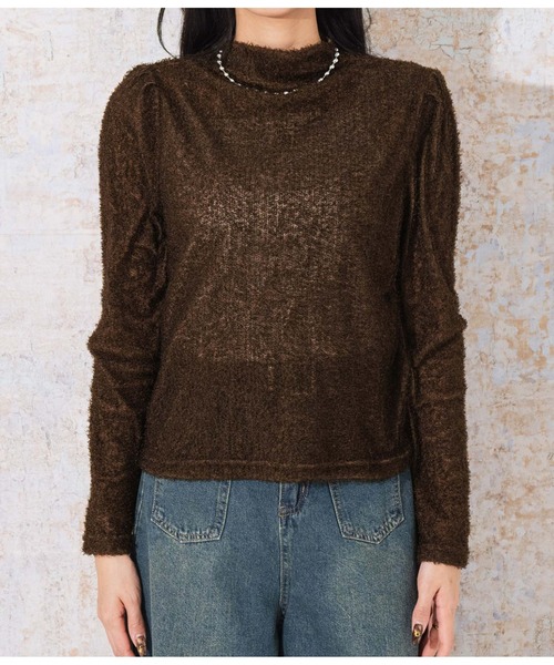 LATINA（ラティーナ）の「プードルタッチ ハイネック ニット セーター 長袖（ニット/セーター・レディース・ブラウン/ホワイト/ブラック・FREE）」の6枚目の写真