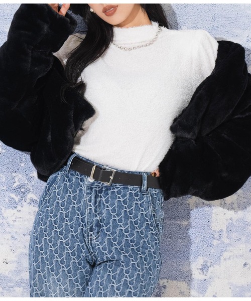 LATINA（ラティーナ）の「プードルタッチ ハイネック ニット セーター 長袖（ニット/セーター・レディース・ブラウン/ホワイト/ブラック・FREE）」の22枚目の写真