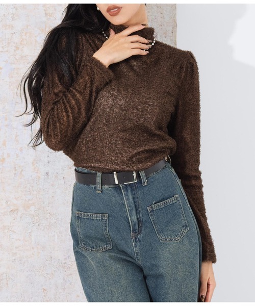 LATINA（ラティーナ）の「プードルタッチ ハイネック ニット セーター 長袖（ニット/セーター・レディース・ブラウン/ホワイト/ブラック・FREE）」の15枚目の写真