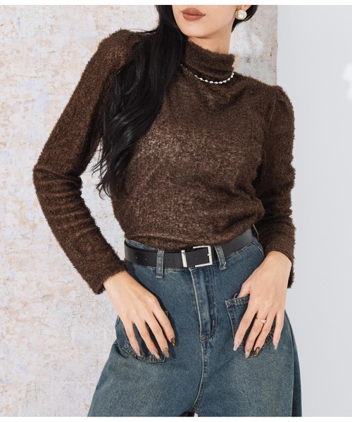 LATINA（ラティーナ）の「プードルタッチ ハイネック ニット セーター 長袖（ニット/セーター・レディース・ブラウン/ホワイト/ブラック・FREE）」の14枚目の写真