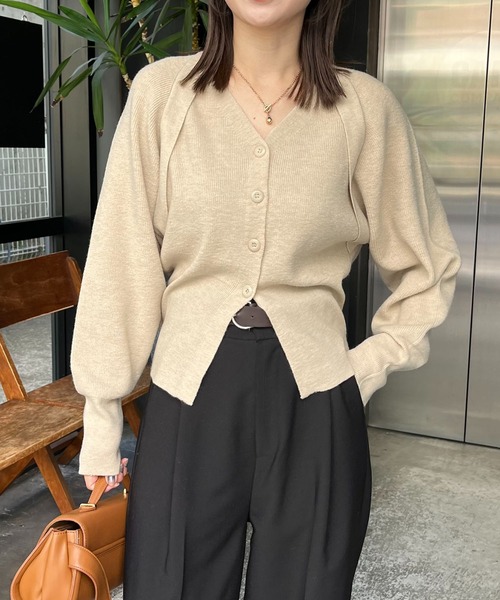 CAPRICIEUX LE'MAGE(カプリシューレマージュ)の「ボレロ風カーディガン(カーディガン/ボレロ・レディース・ブラック/ベージュ/オフホワイト・FREE)」の20枚目の写真