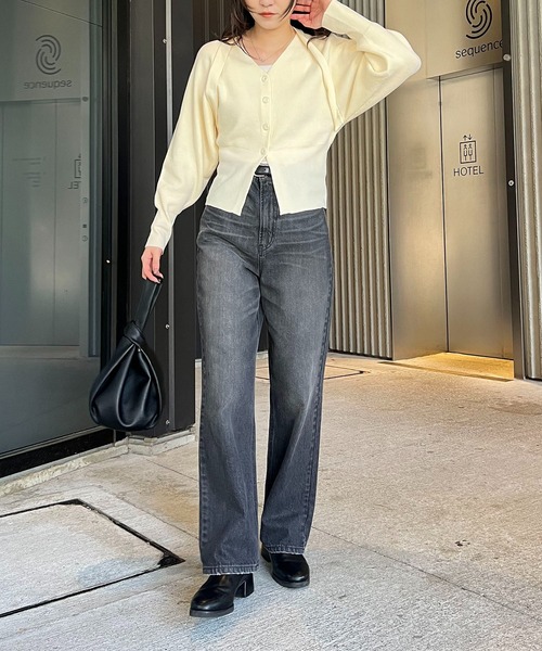 CAPRICIEUX LE'MAGE(カプリシューレマージュ)の「ボレロ風カーディガン(カーディガン/ボレロ・レディース・ブラック/ベージュ/オフホワイト・FREE)」の9枚目の写真