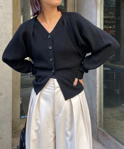 CAPRICIEUX LE'MAGE(カプリシューレマージュ)の「ボレロ風カーディガン(カーディガン/ボレロ・レディース・ブラック/ベージュ/オフホワイト・FREE)」の12枚目の写真