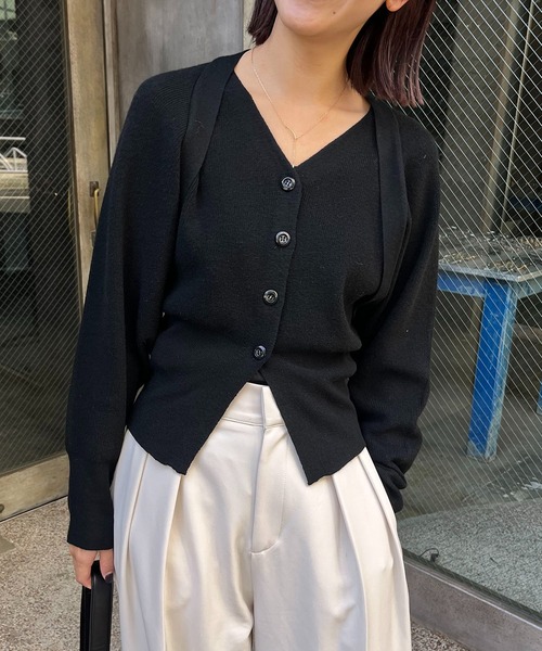 CAPRICIEUX LE'MAGE(カプリシューレマージュ)の「ボレロ風カーディガン(カーディガン/ボレロ・レディース・ブラック/ベージュ/オフホワイト・FREE)」の16枚目の写真