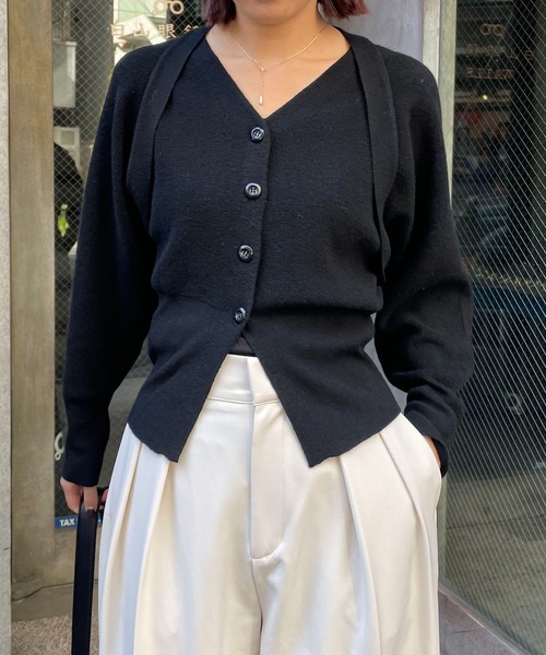 CAPRICIEUX LE'MAGE(カプリシューレマージュ)の「ボレロ風カーディガン(カーディガン/ボレロ・レディース・ブラック/ベージュ/オフホワイト・FREE)」の19枚目の写真