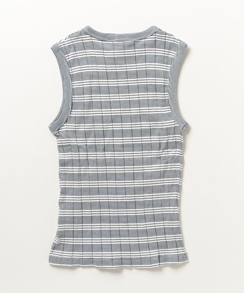 YOUNG&OLSEN The DRYGOODS STORE(ヤングアンドオルセン)の「YOUNG & OLSEN/ヤングアンドオルセン BROAD RIB TANKTOP Border ボーダーリブタンクトップ(タンクトップ・レディース・ホワイト・1)」の2枚目の写真