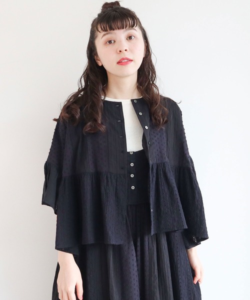 レースパッチワークひらひらブラウス WHITE l'atelier du savon（アトリエドサボン）の「レースパッチワーク