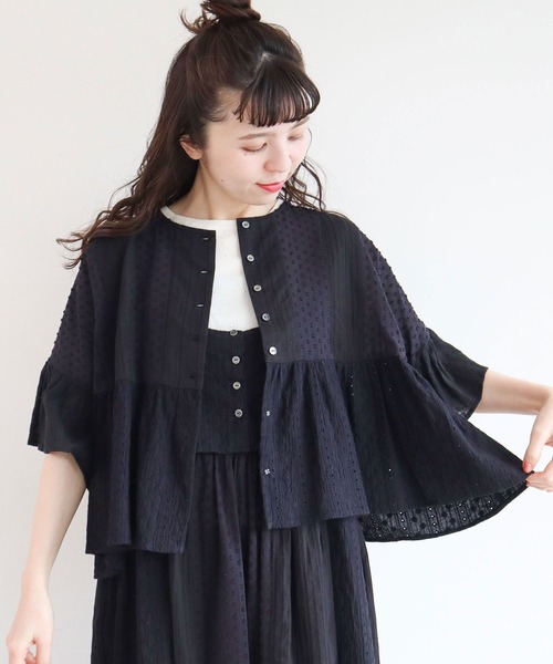 美品。l'atelier du savon ブラウス AMBIDEX Store △〇くしゃくしゃコットン ブラウス(F アオ): l