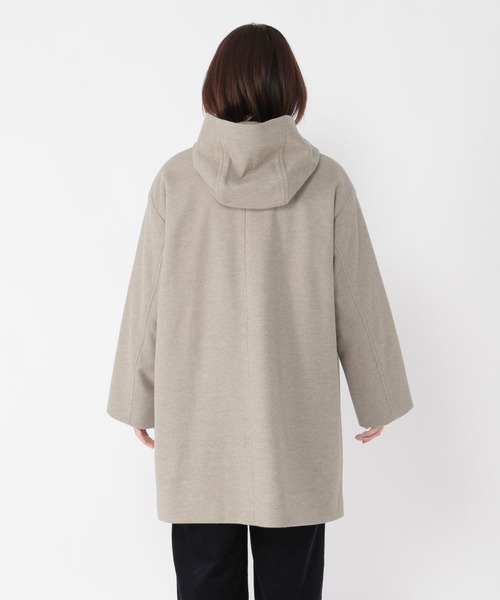 studio CLIP（スタディオクリップ）の「【軽量/ストレッチ/ソフトタッチ】ウールライクヘリンボンフードコート（ダッフルコート・レディース・チャコール/ベージュ/ライトグレー・FREE）」の20枚目の写真